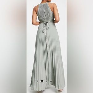 ASOS design bridesmaid pleated maxi dress with satin wrap waist